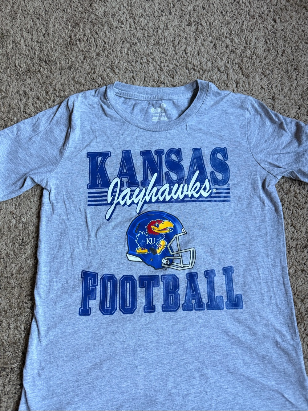 Gen 2 Kansas Jayhawks KU T-shirt youth Medium 10/12 Football Helmet
